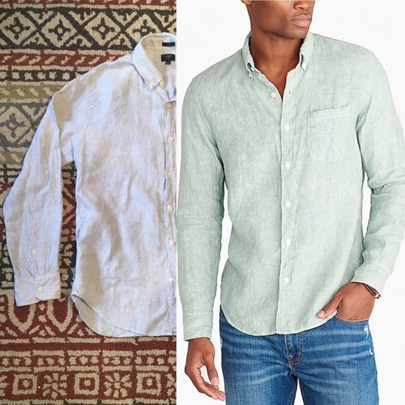 j crew slim linen shirt